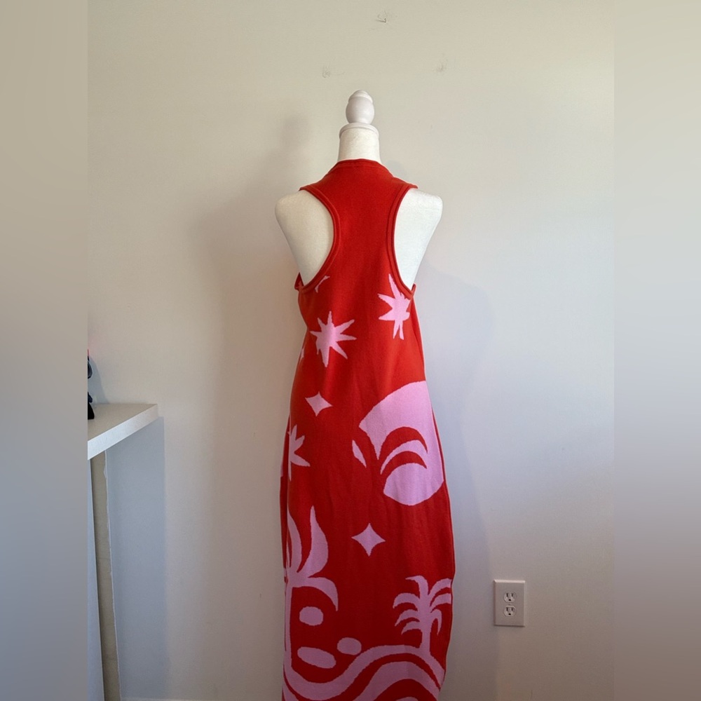 Celandine x Daniella Manini Anthropologie Orange and Pink Jacquard Knit Dress - Picture 5 of 5